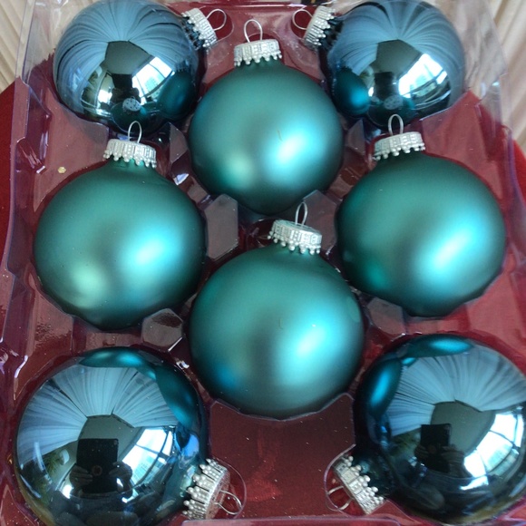 Krebs Turquoise Glass Ornaments - Picture 1 of 4